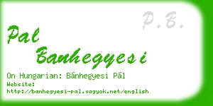 pal banhegyesi business card